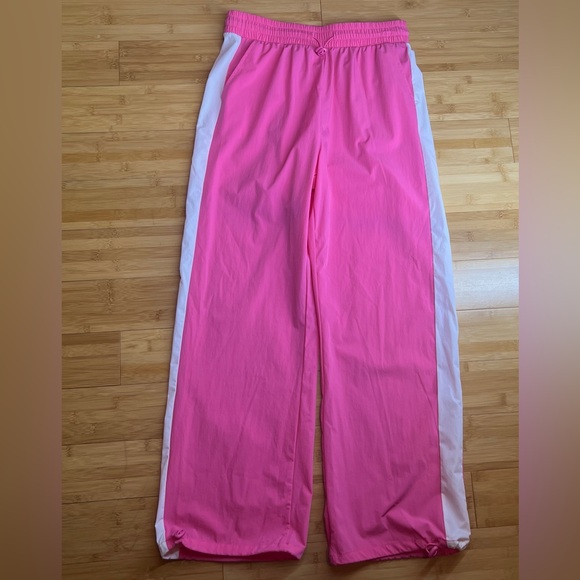 OTOS Activewear Womens Barbie Pink stripe Nylon W/Drawstring Ankle pants|Size:L - Picture 6 of 15
